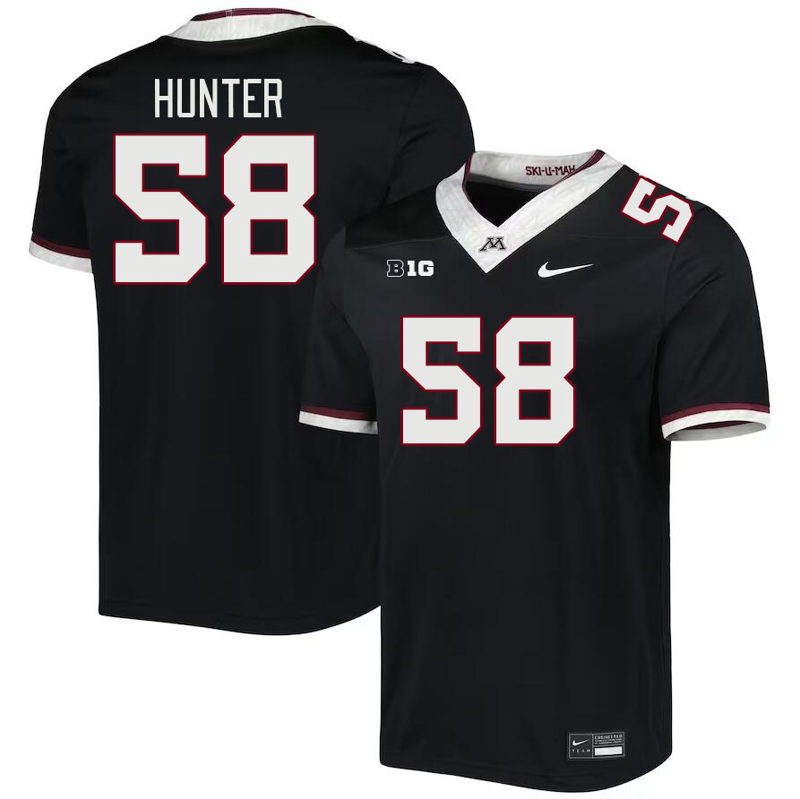 Men #58 Jackson Hunter Minnesota Golden Gophers College Football Jerseys Stitched-Black